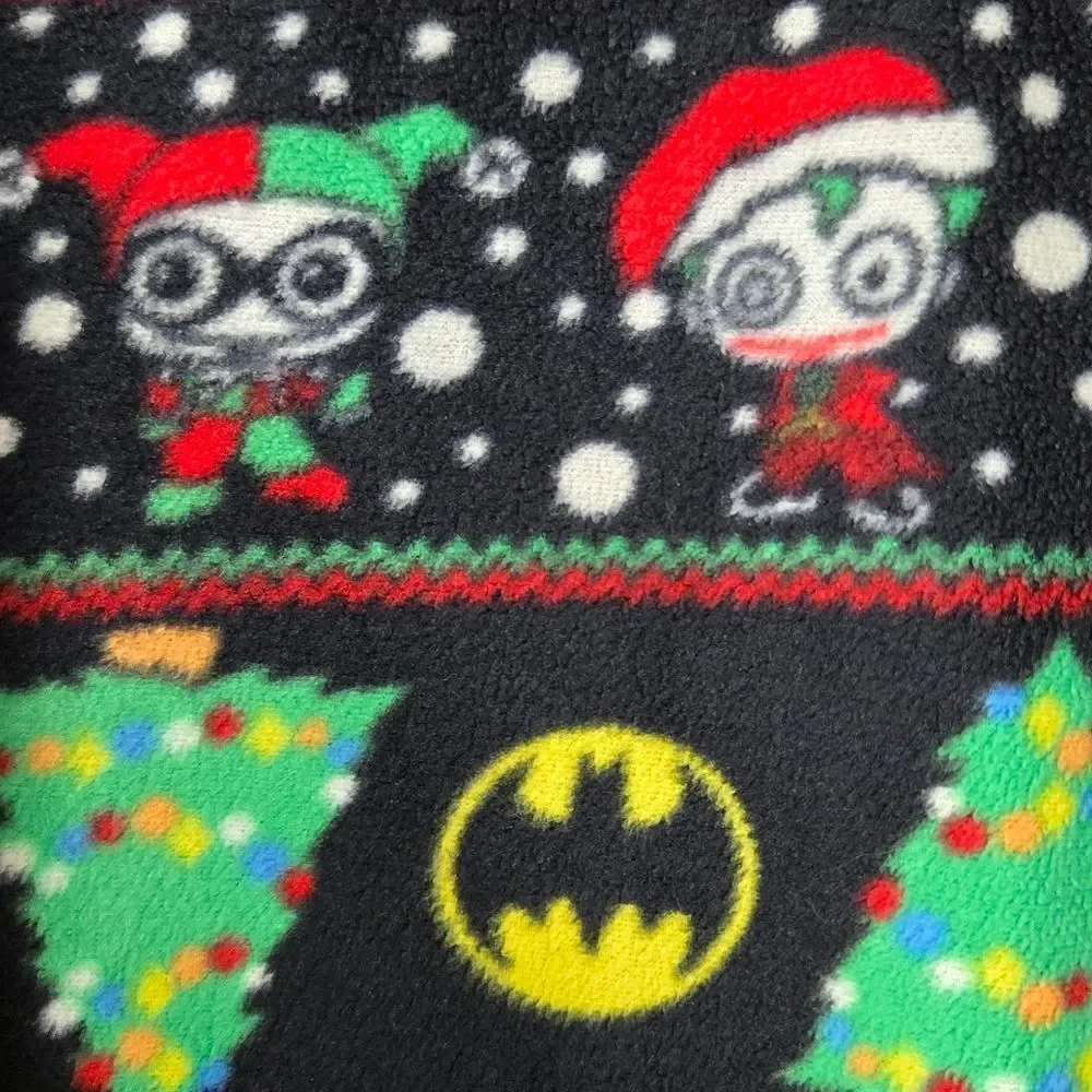 DC Comics Batman Joker Harley Quinn Christmas Fleece Pajama Pants Women XS Pjs